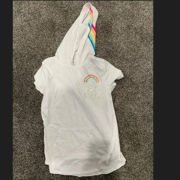 Swimsuit cover-up - white with rainbow - Picture 1 of 4